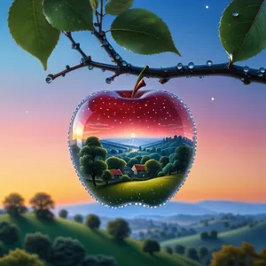 Shiny Winter Apple Decorations for Festive Holiday