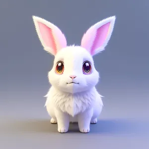 Cute Bunny with Fluffy Fur and Adorable Ears