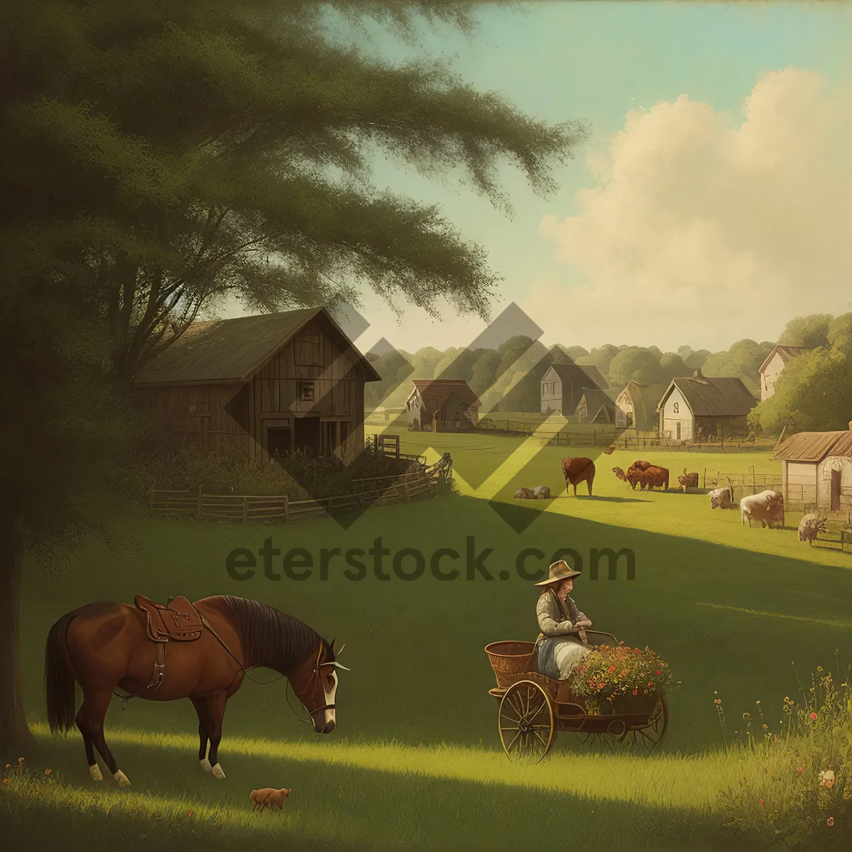 Picture of Rustic Horse Ranch in Countryside Setting.