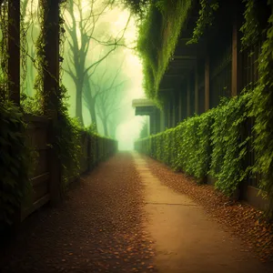 Serene Path Through Autumn Forest