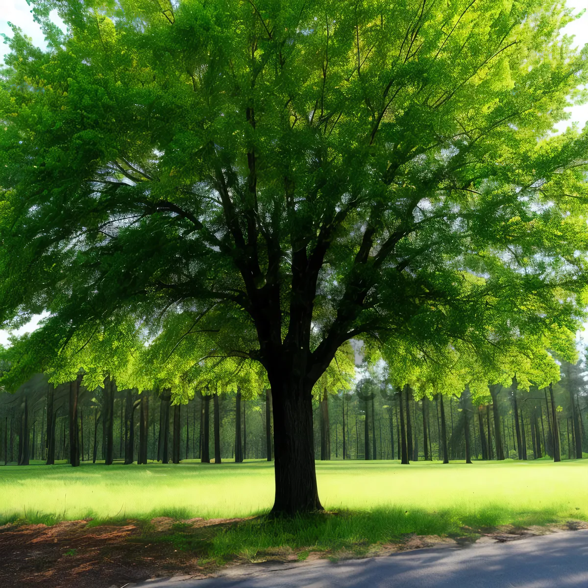 Picture of Autumn in the Park - Vibrant Seasonal Foliage"
or 
"Idyllic Countryside Landscape with Colorful Autumn Trees