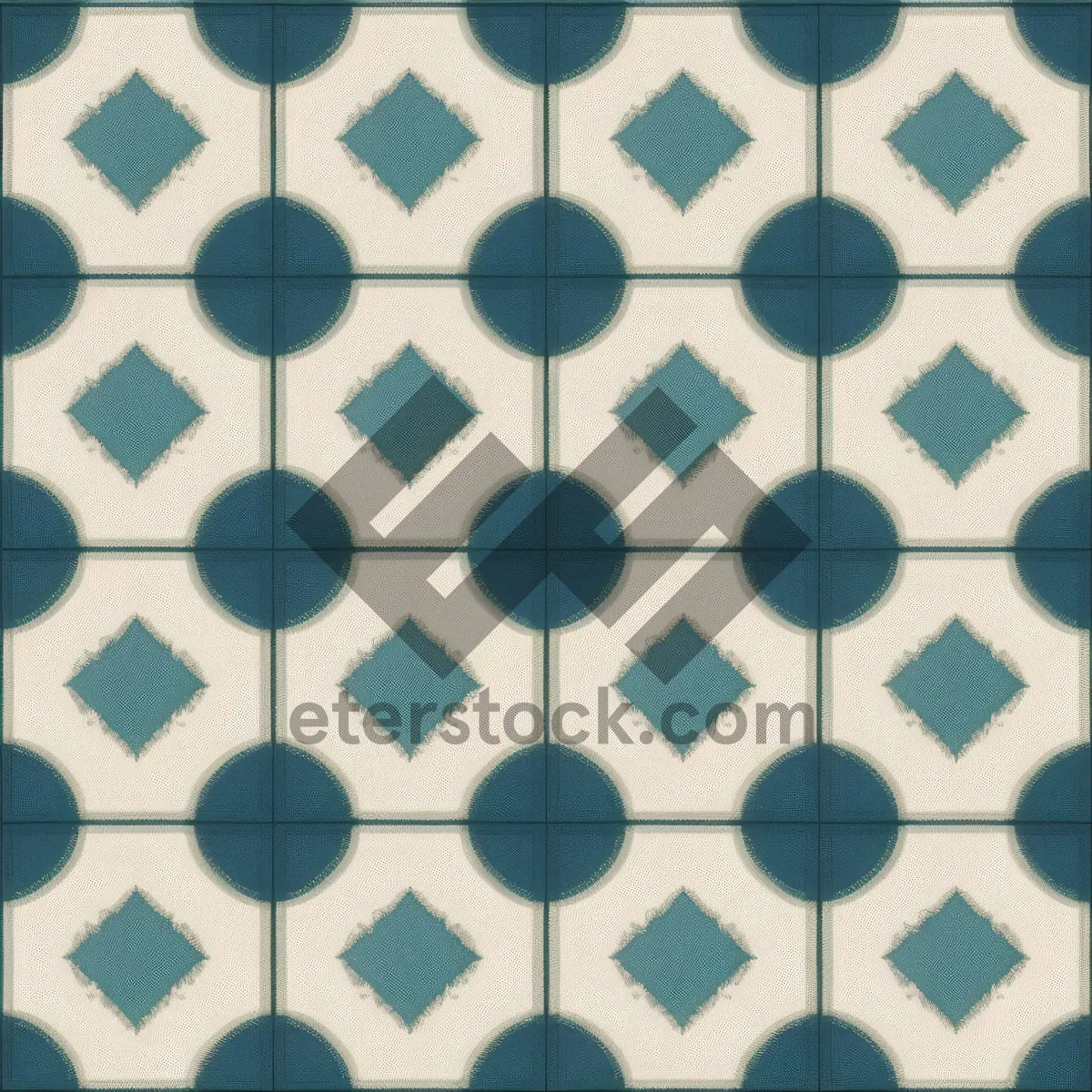 Picture of Geometric retro tile design in vintage color palette