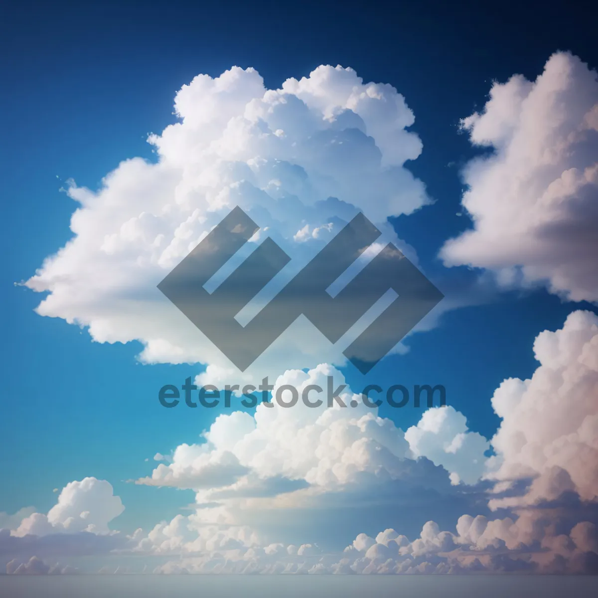 Picture of Vast Blue Sky with Fluffy Clouds