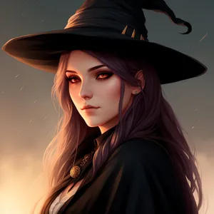 Gorgeous Sorcerer Lady with Attractive Cowboy Hat