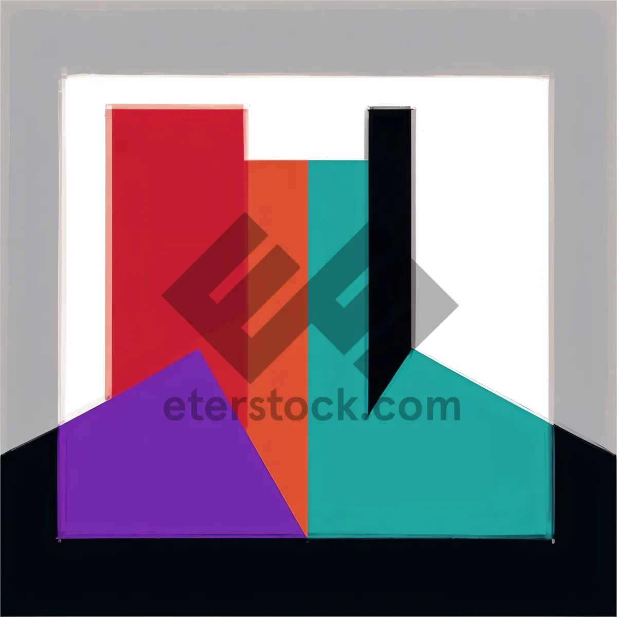 Picture of Blank Letterhead Paper Design: 3D Icon Box Flag