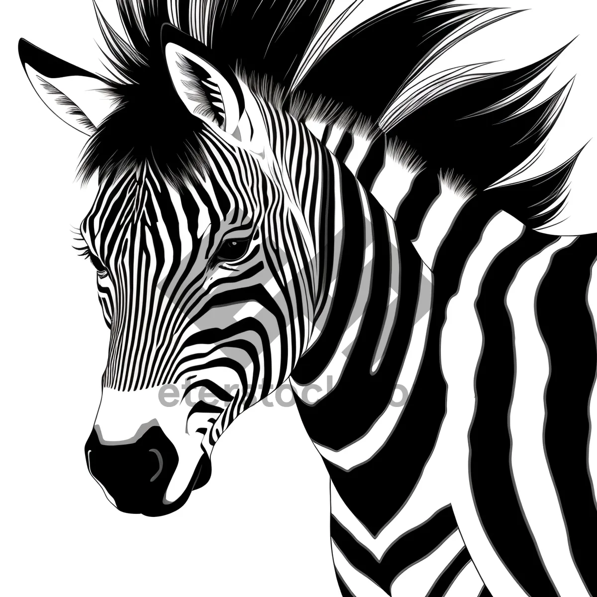 Picture of Striped Equine Beauty in the Wild