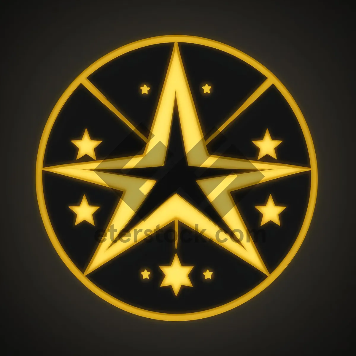 Picture of Black Circle Star Graphic Set - Web Design Symbol