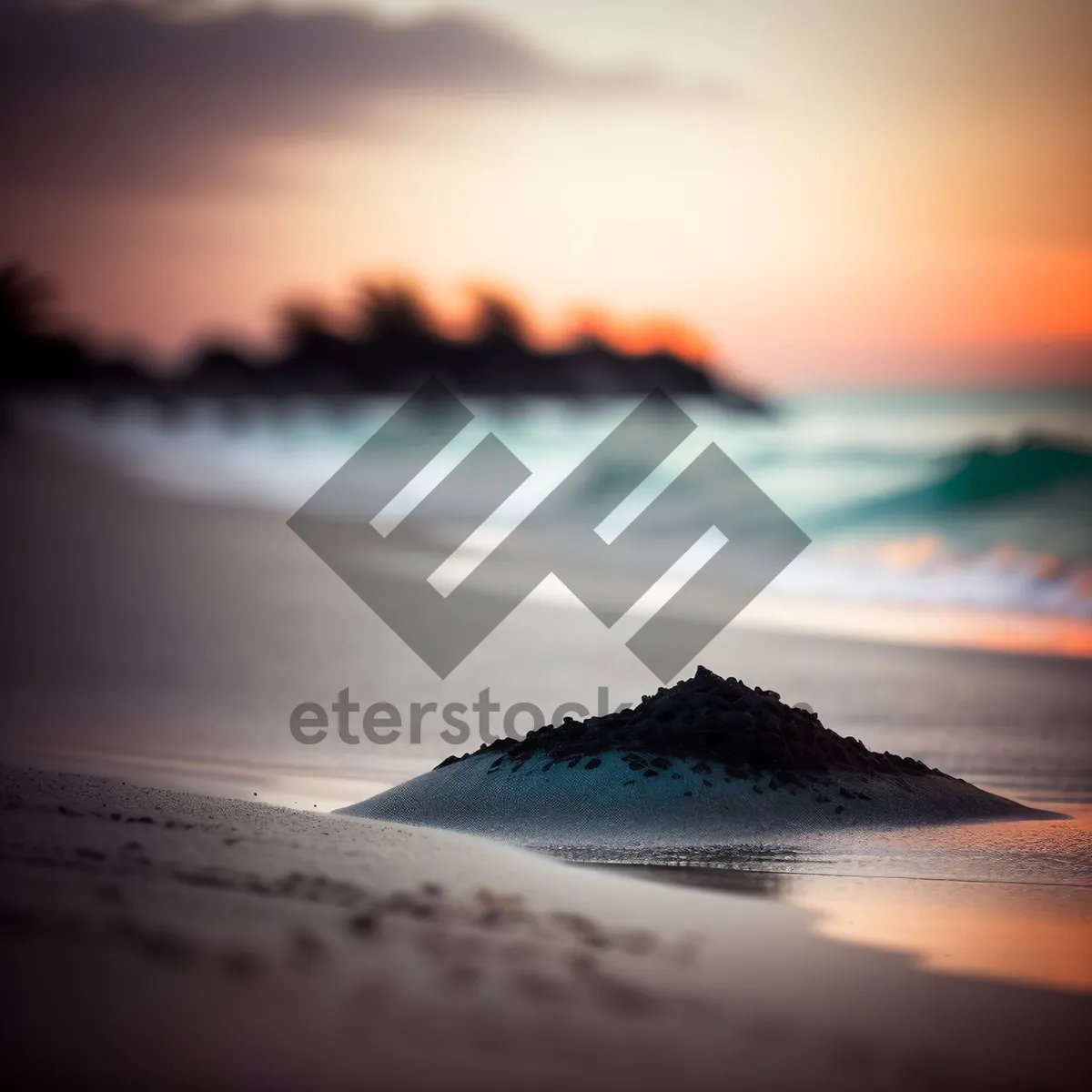 Picture of Golden Serenity: Sunset Reflection on Beach