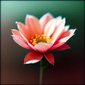 Pink Lotus Blossom in Garden Pond