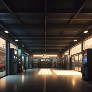 Modern Urban Transportation Hub: City Train Station Interior