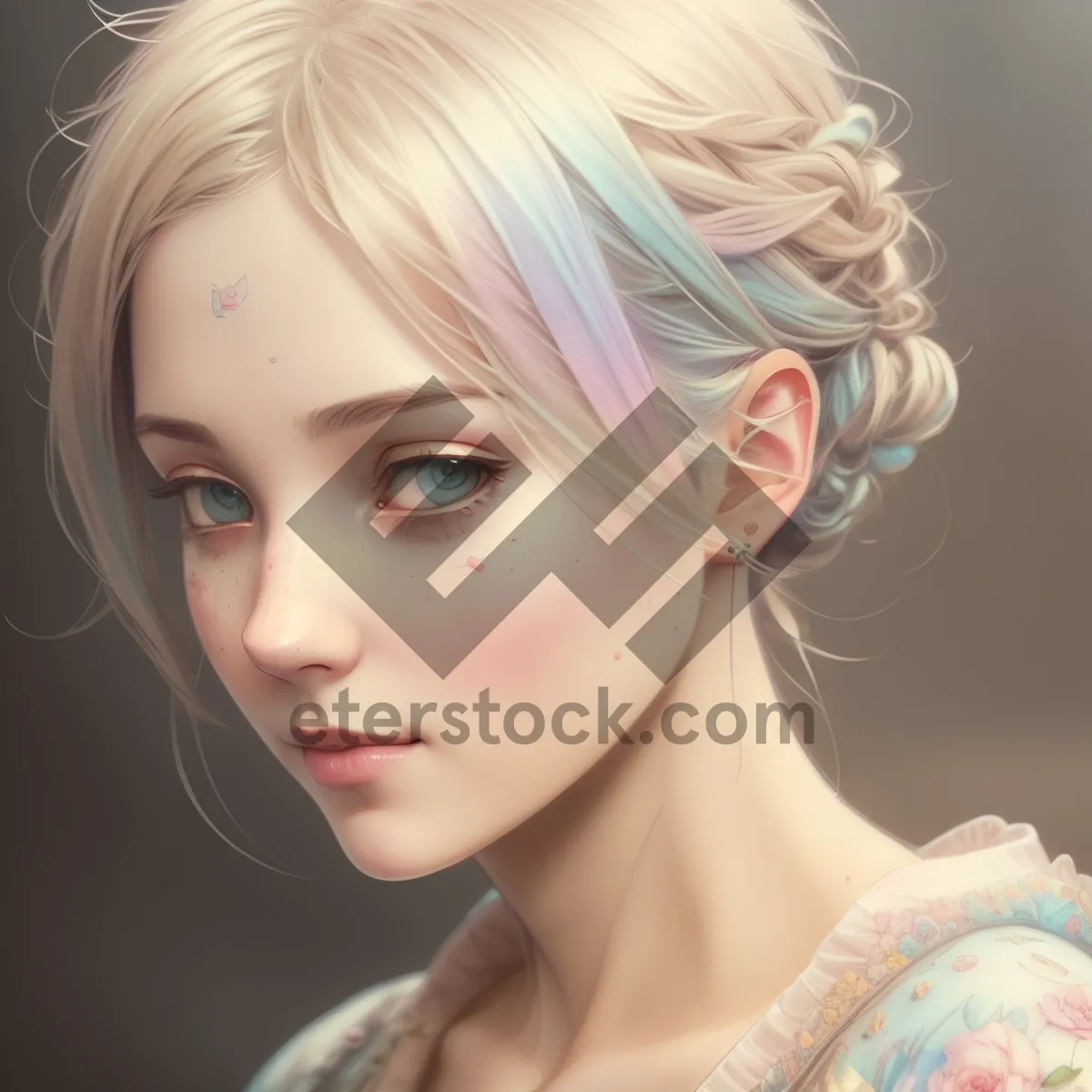 Picture of Blond Beauty with Glamorous Makeup and Gorgeous Eyes