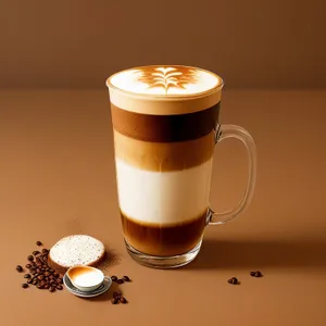 Delicious Cappuccino in Glass with Foam