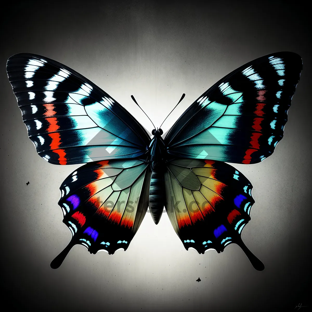 Picture of Vibrant Butterfly Wings on Delicate Flower