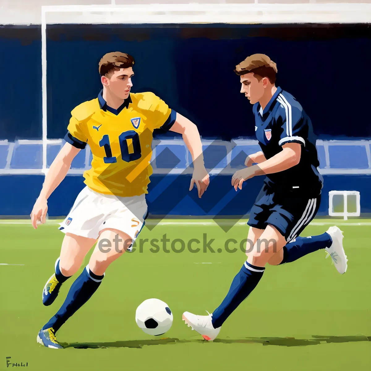 Picture of Man Kicking Soccer Ball on Grass Field