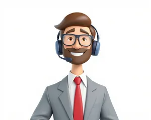 Customer support cartoon character icon for service industry