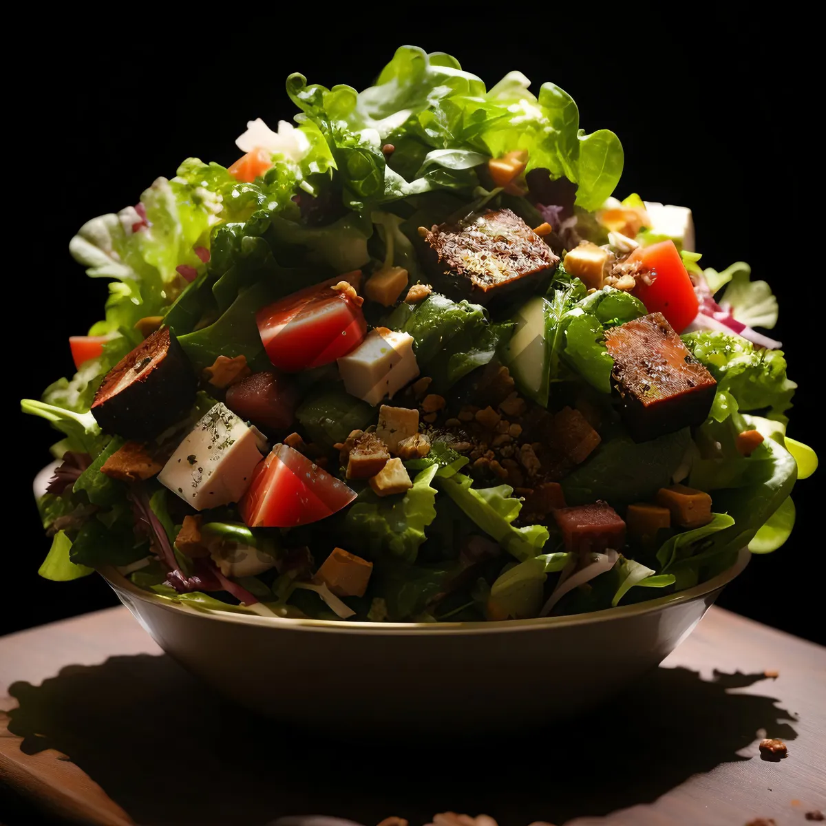 Picture of Fresh Healthy Vegetable Salad Plate Presentation.