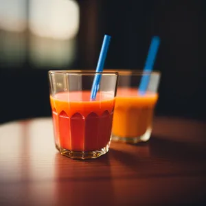 Refreshing Morning Tea in Glass Cup with Stirrer