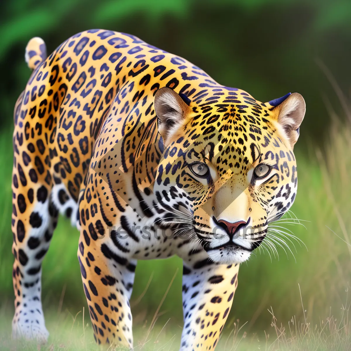 Picture of Powerful Jungle Hunter: Striped Jaguar Stalking Prey