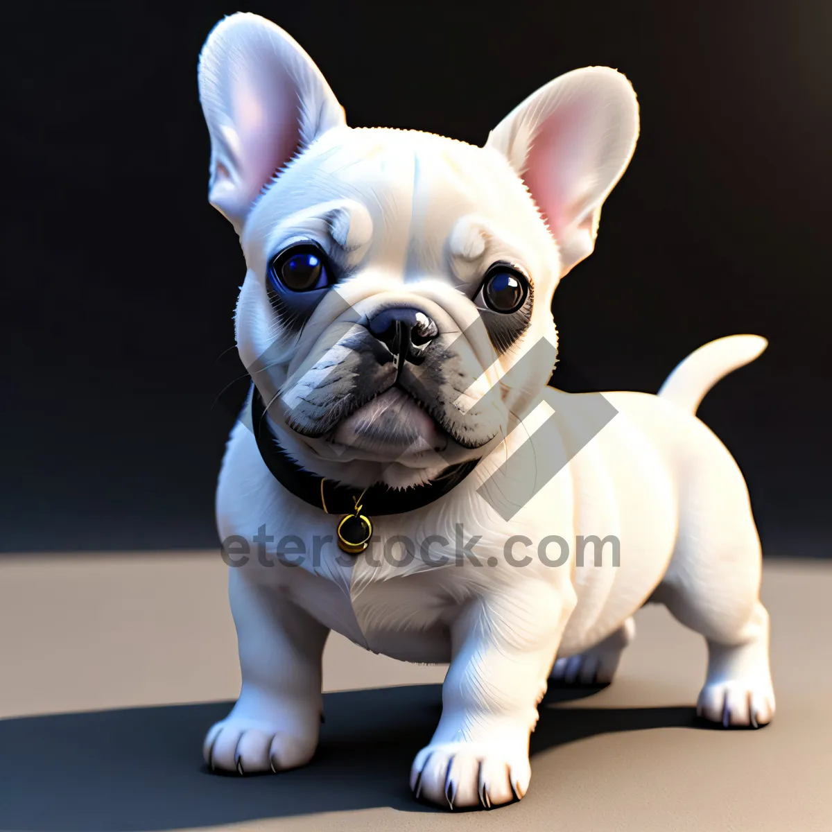 Picture of Cute Bulldog Puppy Portrait - Adorable Wrinkled Friend