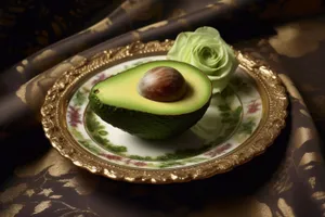 Fresh and delicious avocado bangle plate with fruit.