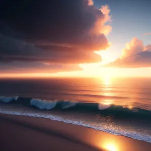 Tropical Sunset over Serene Ocean Waters