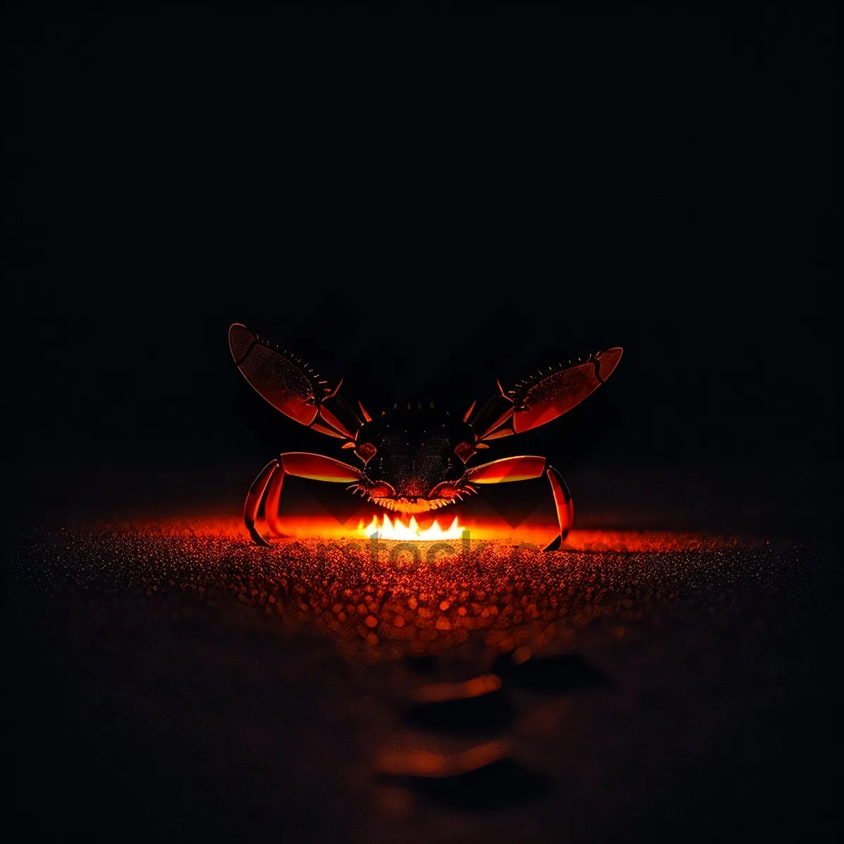 Picture of Vibrant Orange Dragonfly in Close-up Flight