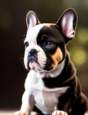 Adorable Bulldog Puppy - Purebred Canine Terrier in Studio Portrait