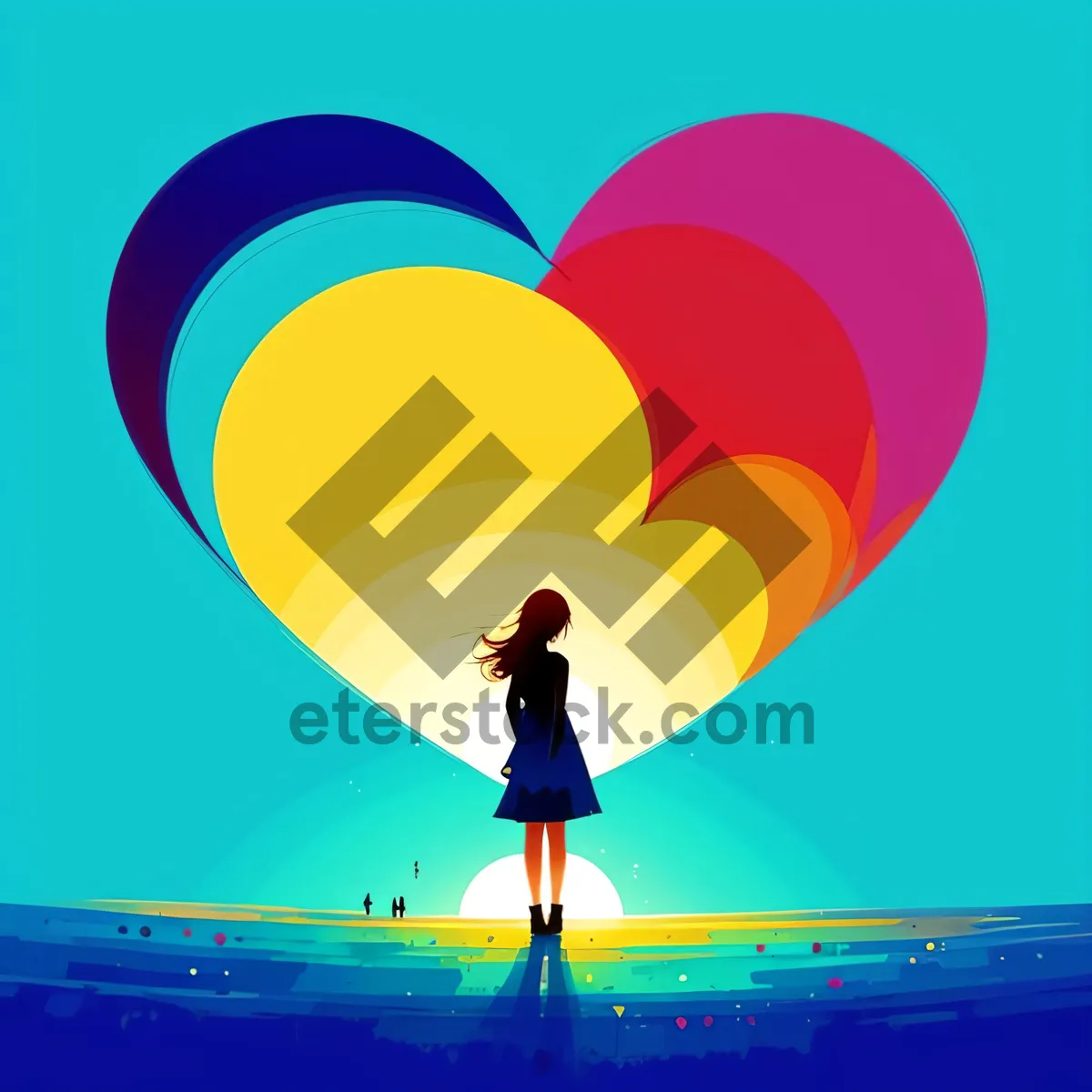 Picture of Colorful Balloon Silhouette Party Design