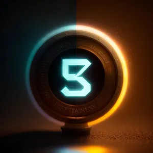 Shiny Button Icon with Black Clock Symbol