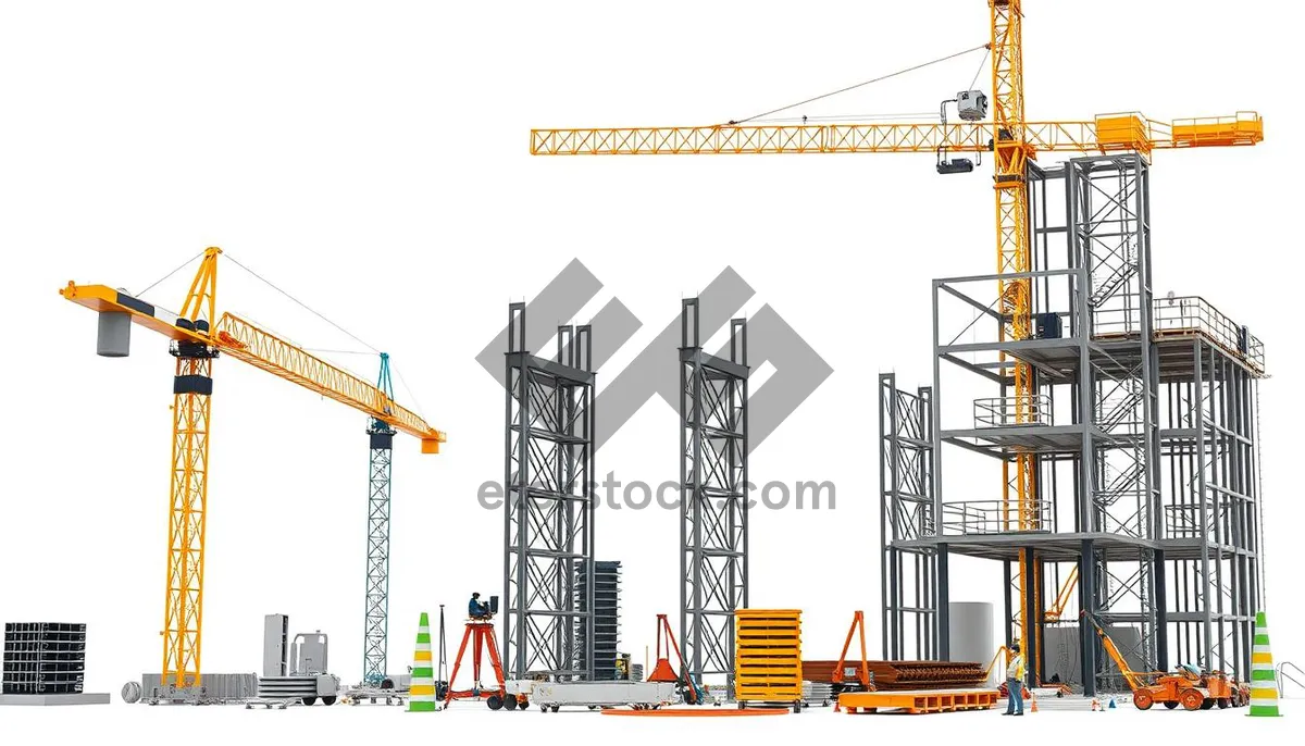 Picture of Urban Development: Tower Crane in City Skyline