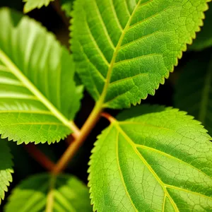 Vibrant Spring Alder Leaves in Forest