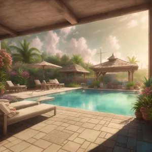 Tropical Paradise Retreat: Resort Poolside Serenity