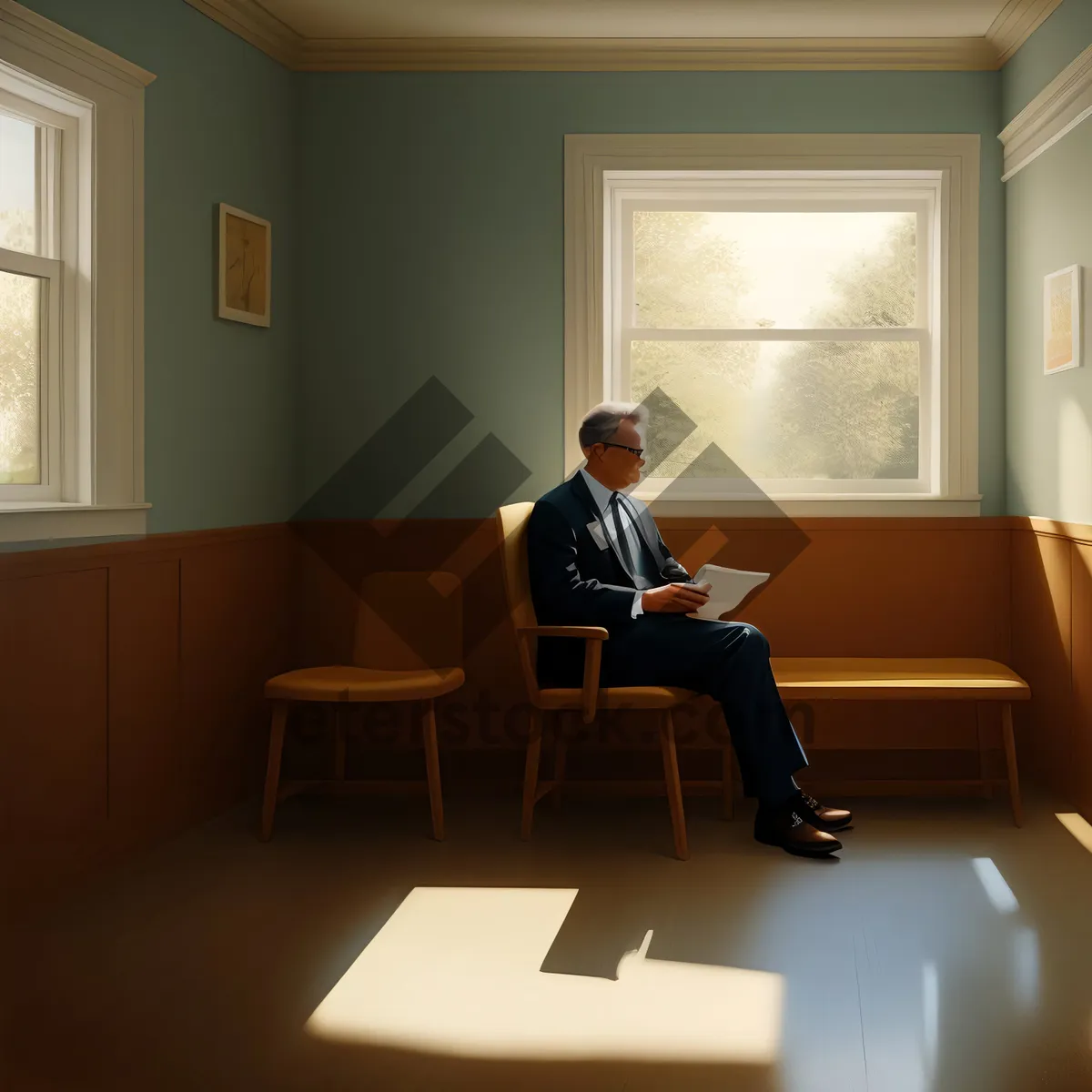 Picture of Corporate team meeting in modern office room.