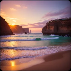 Serenity by the Seashore: A Breathtaking Coastal Sunset