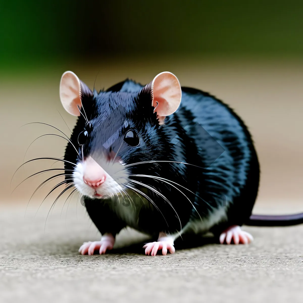 Picture of Furry Gray Rat with Cute Whiskers