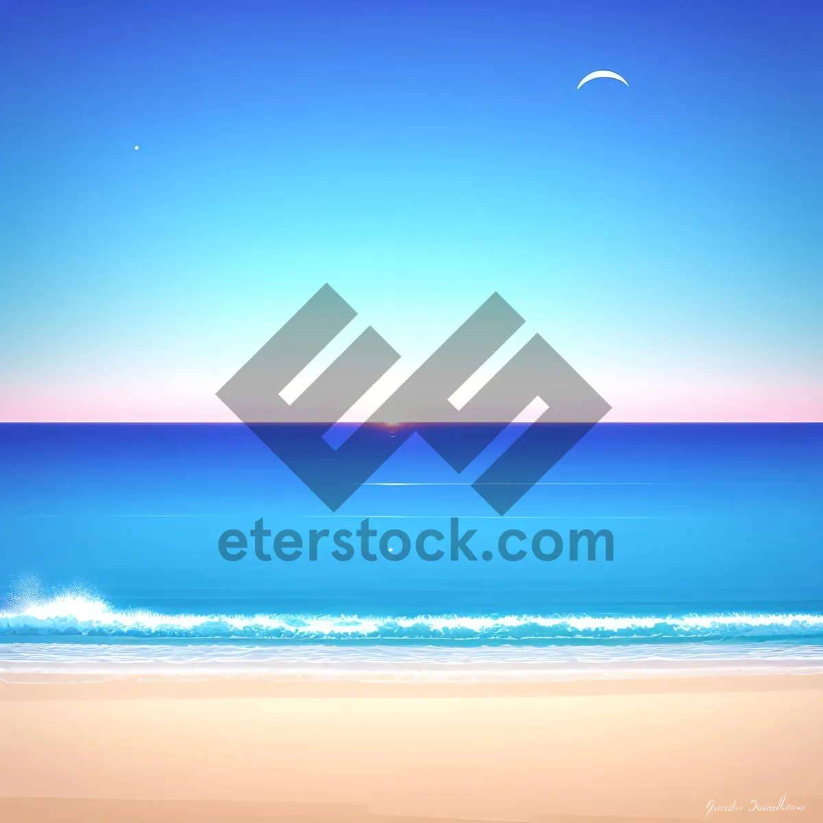 Picture of Serene Seascape: Captivating Sky, Waves, and Sun