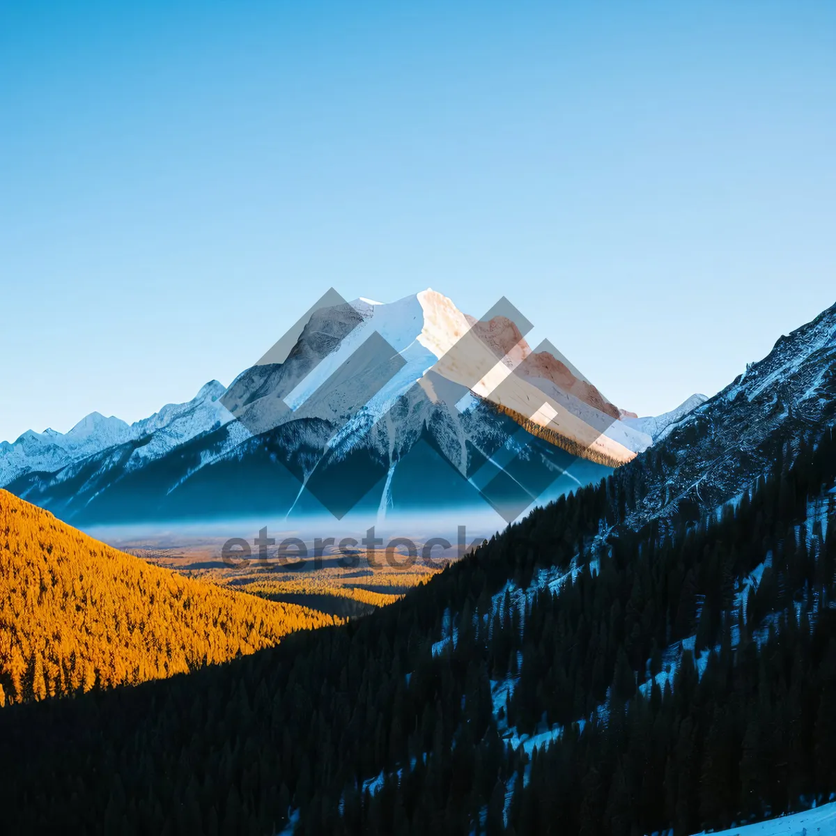 Picture of Majestic Snowy Mountain Range in Winter