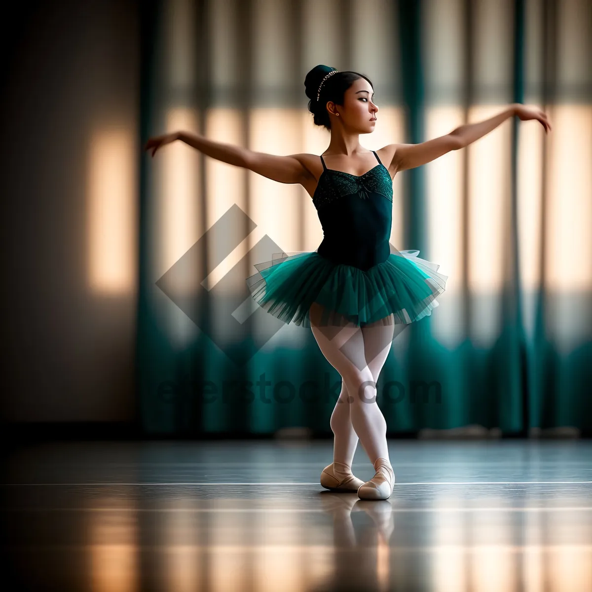 Picture of Elegant Dance Artistry: A Dynamic, Fit Performer Showcasing Graceful Motion