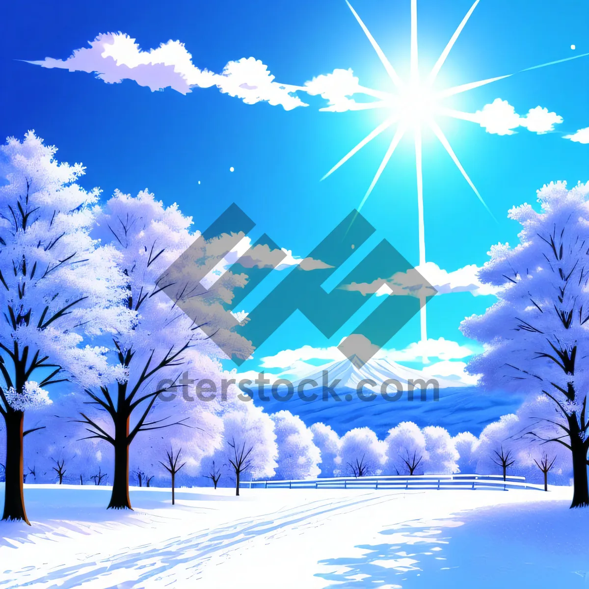 Picture of Frosty Winter Wonderland: A Sparkling Starry Sky