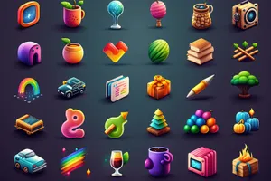 Colorful Graphic Design Icon Set Collection