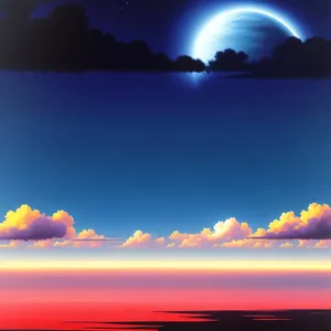 Vibrant Sunset Over Serene Ocean