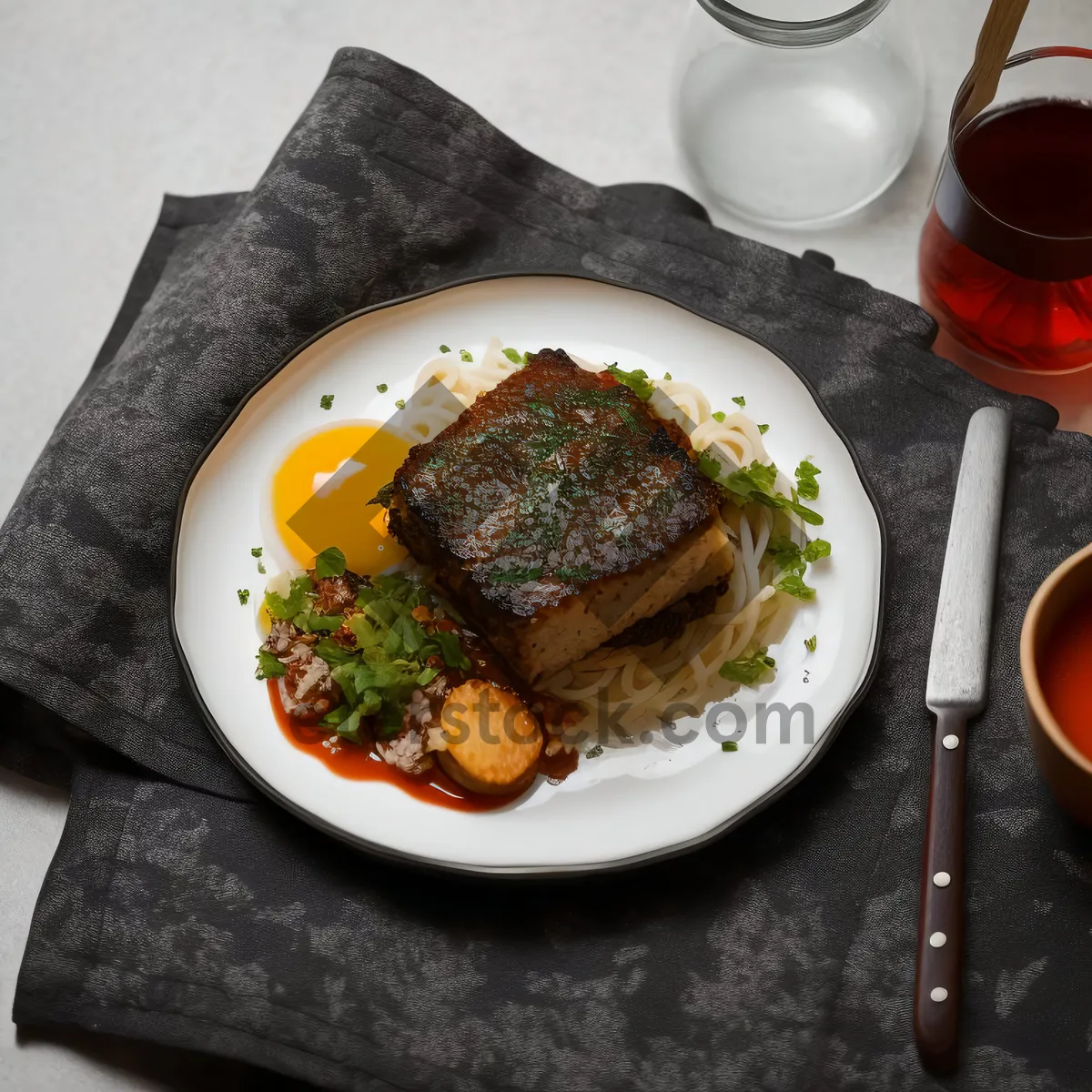 Picture of Delicious grilled pepper steak on a plate