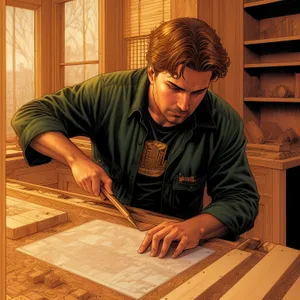 Skilled Carpenter Crafting Parquet Floors with Precision