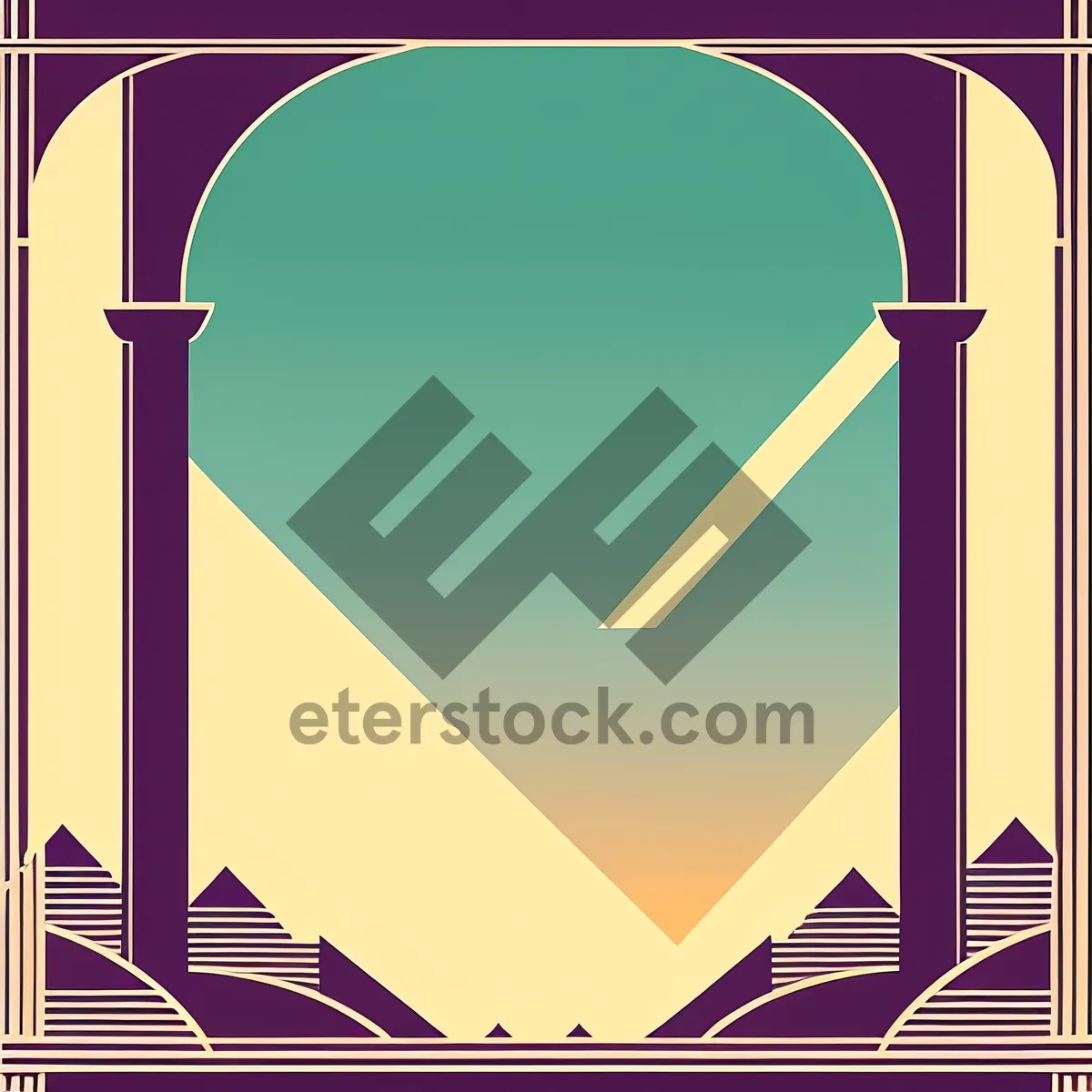 Picture of Design-inspired Heraldic Silhouette Art Symbol