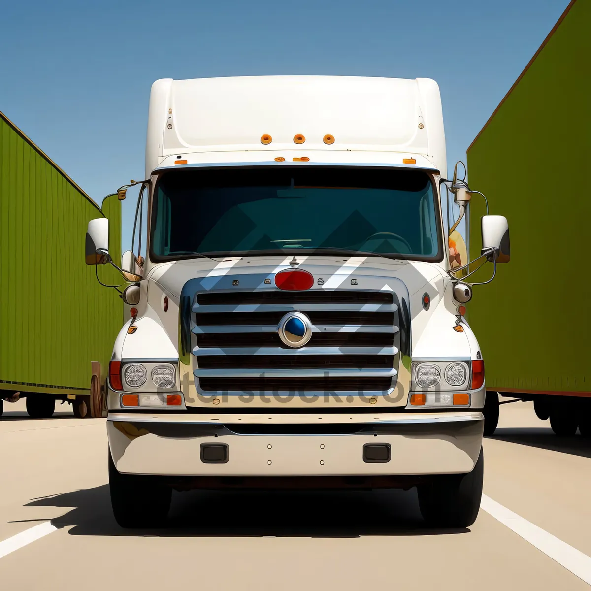 Picture of Fast Delivery Truck on Busy Highway