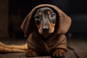 purebred brown puppy with adorable expression