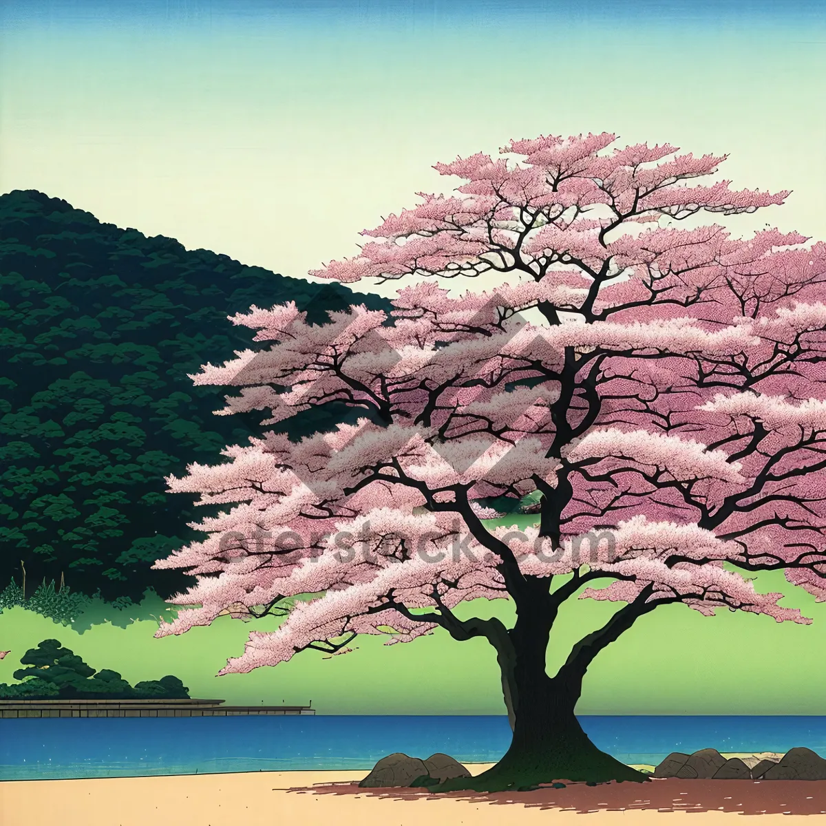 Picture of Scenic Tree Landscape by the Beach