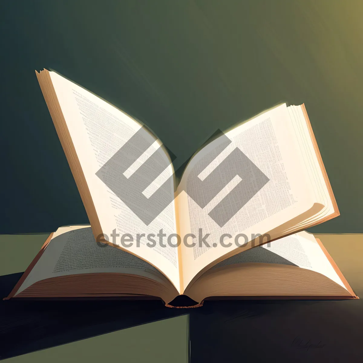Picture of Open Book with Text and Notebook Paper