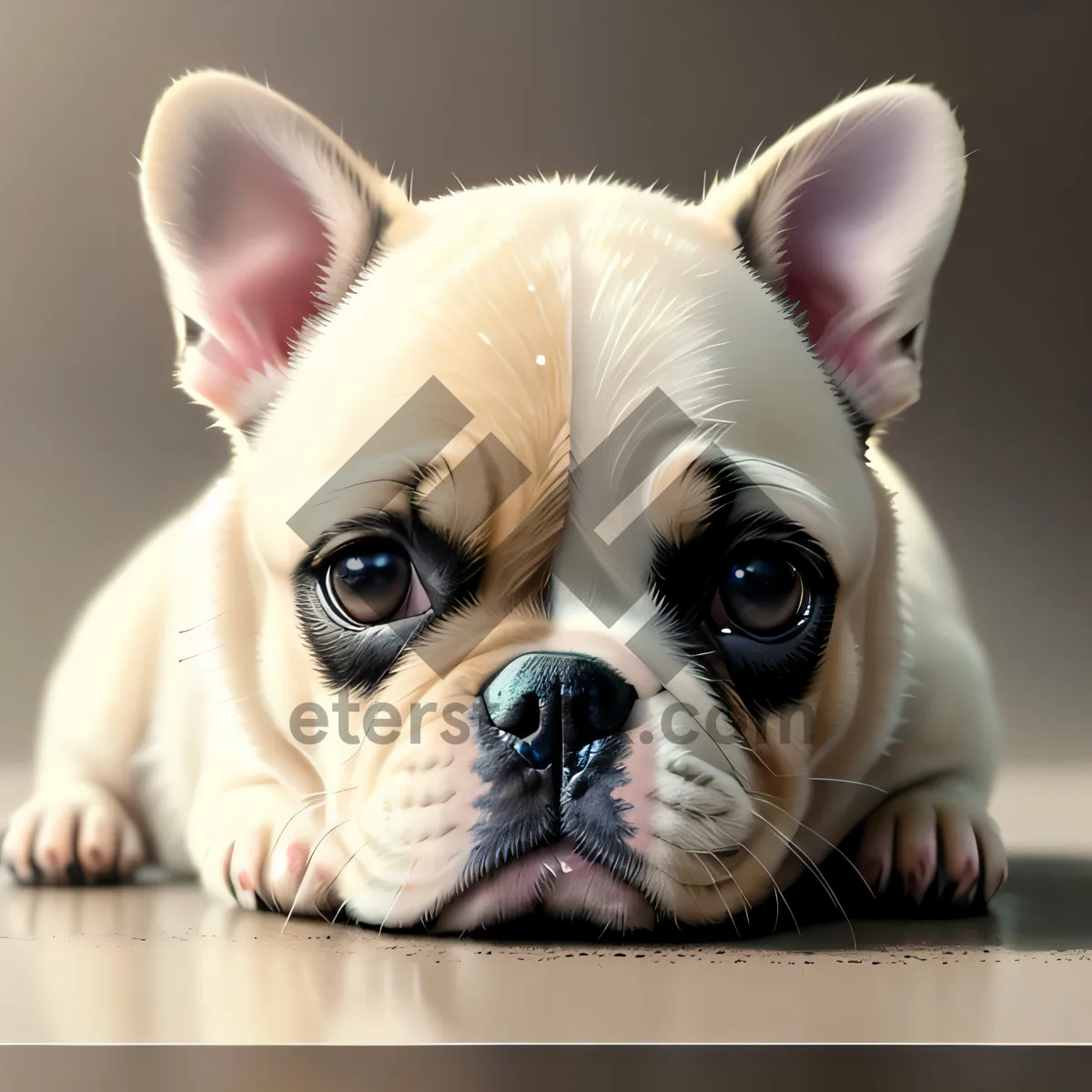 Picture of Charming Bulldog Puppy with a Delightful Wrinkle-Filled Look