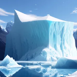 Frozen Majesty: Arctic Glacier in Melting Landscape